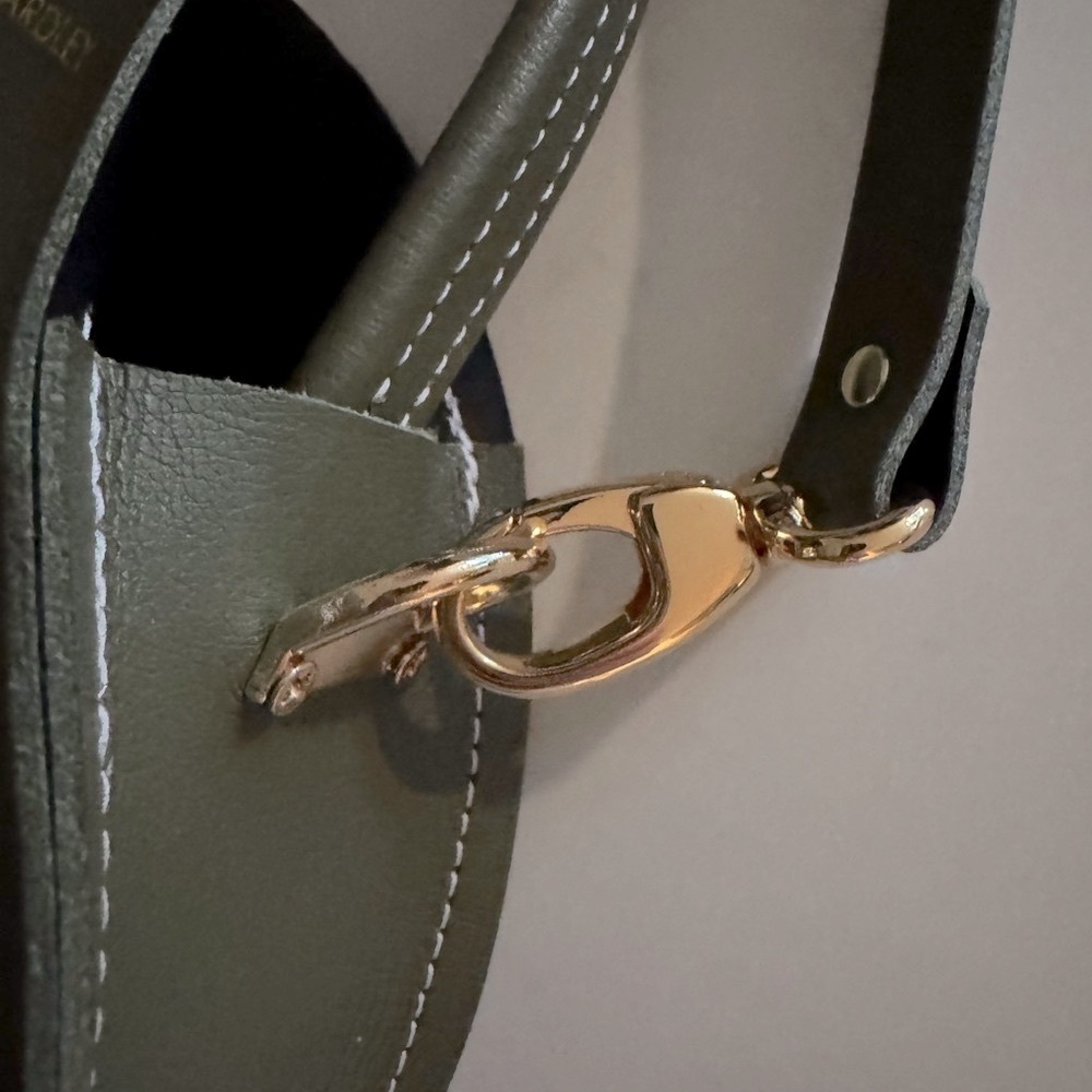 Alice Yardley The Nellie Olive Green Round Crossbody Leather Bag - Picture 5 of 11